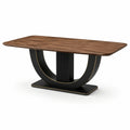 Moderner Esstisch aus Holzwerkstoff und Metall, Braun/Schwarz/Gold, 200 x 100 x 76 cm