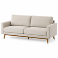 Modernes 3-Sitzer-Sofa mit Textilbezug, Beige/Braun, 200 x 85 x 82 cm