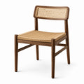 Holzstuhl mit Rattangeflecht, Braun/Natur, 52 x 54 x 78 cm, Retrodesign
