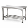 Edelstahl-Arbeitstisch mit offener Unterablage, Silber, 120 x 60 x 85 cm